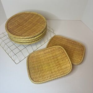 YANCO Melamine 6 Piece Restaurant Quality Serveware with Faux Bamboo Design